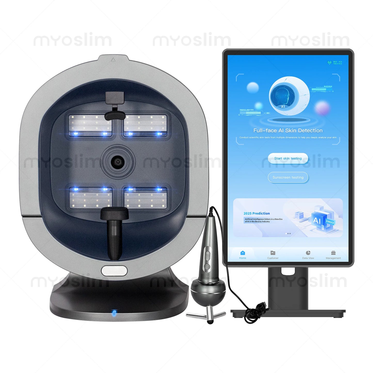 21.5 Inch X5 Facial Skin Analyzer, 3D AI Hair Scanner, 8 Spectrum Light, Beauty Analysis Machine for Salon Care