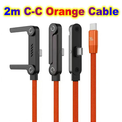 USB Type C Flat Charger Charging Cable C Kick Cable Stand Invisible Support Foldable Phone Holder 240W Charge Bracket For iPhone