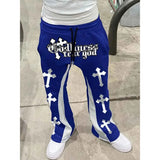 Men's Cross-Print Flared Sweatpants — view 6