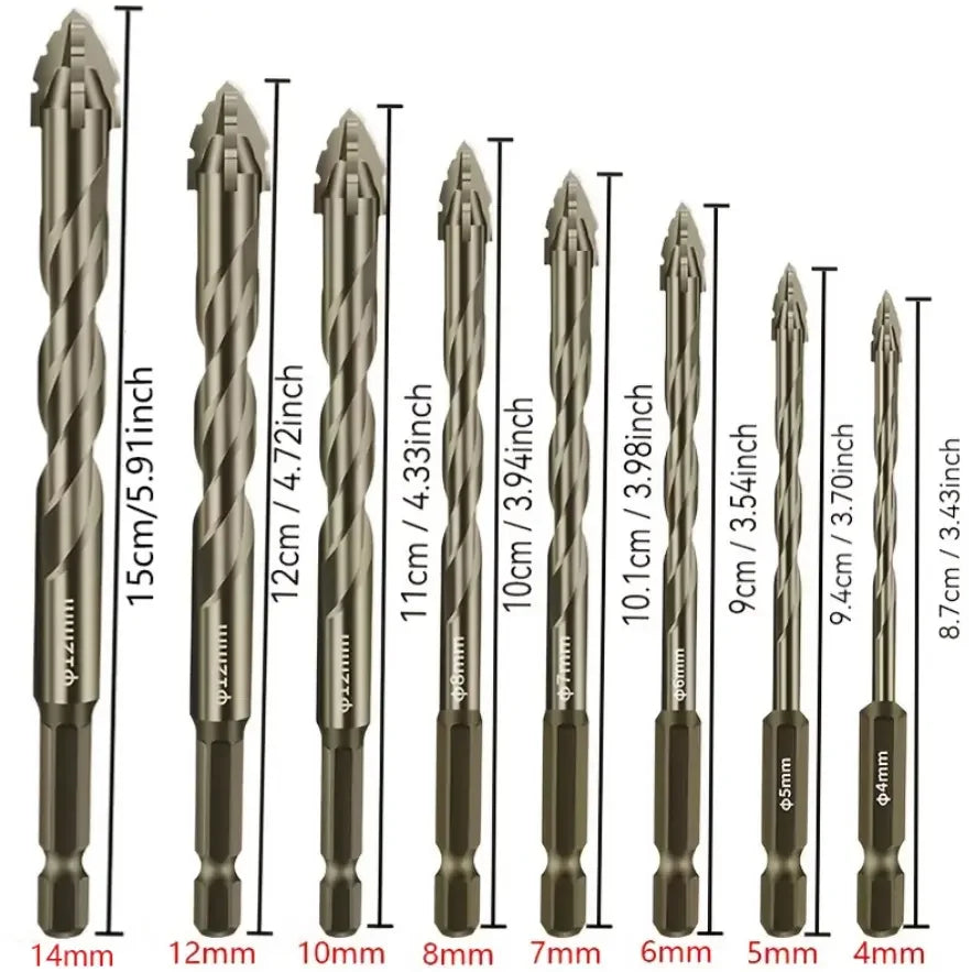 Upgraded four-edged sawtooth drill bit for tile drilling and concrete special electric drill ultra-high hardness drill bit