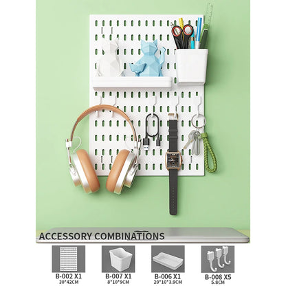 No-Holes Home Organization | This Wall Pegboard Displays & Organizes Your Daily Items & Electronics in Living Room/Study