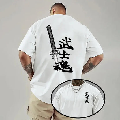 Japan Bushido Print T-shirt for Man 2026 Spring Summer Daily Casual Fashion Short Sleeve Top Male Home Outdoor Comfort Cool Tees