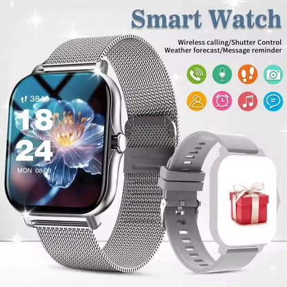 2026 New Smart Watch Bluetooth Call Fitness Tracker Heart Rate Sleep Record Outdoor Sport Watch for Android/IOS Men Women HW12