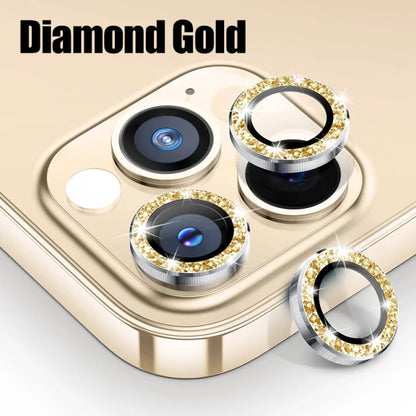 Metal Diamond Camera Lens Protector for IPhone 17 Pro Max 17Air 17 Luminous Protective Lens Glass for iPhone 16 PRO MAX 15 Pro