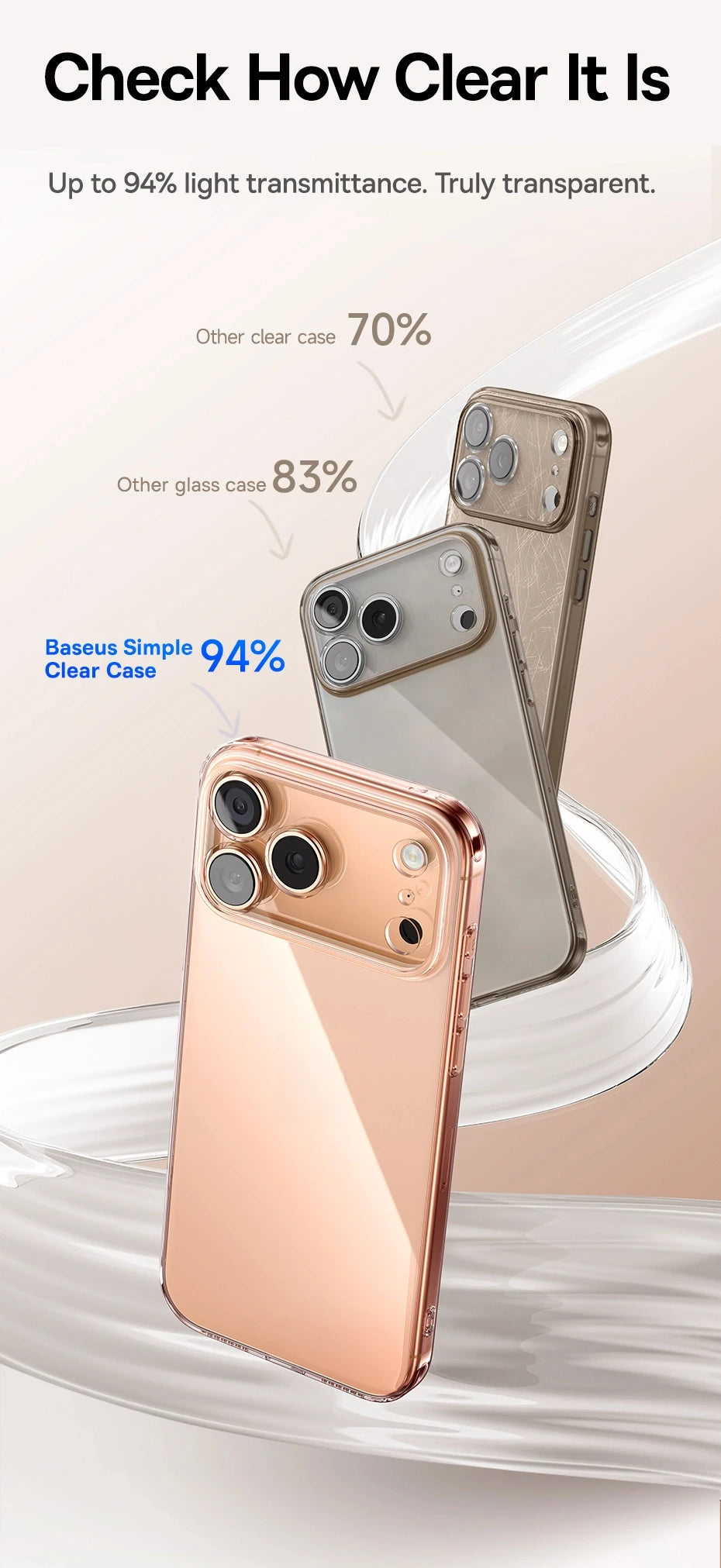 Baseus Clear Case For iPhone 17 Pro Max Soft TPU Case For iPhone 17 Air Anti-drop Ultra Thin Cover For iPhone 16 15 Pro Max Case
