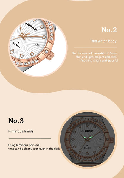 New Luxury Trendy Ladies Watch Luminous Waterproof Stainless Steel Date Woman Watch Fashion Elegant Quartz Women's Watches