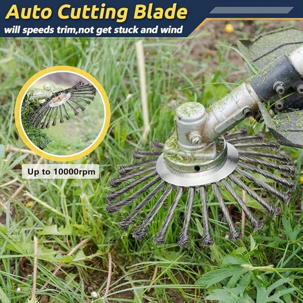 10/6/4inch Wire Brush Trimmer Weed Cutter Head Grass Moss Steel Wire Grass Trimmer Head For Garden Lawnmover Cutter Tools