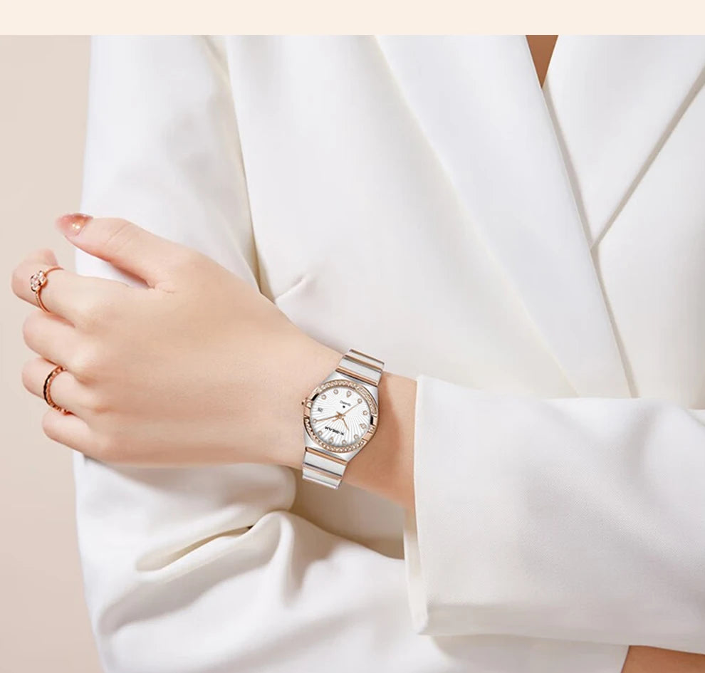 New Luxury Trendy Ladies Watch Luminous Waterproof Stainless Steel Date Woman Watch Fashion Elegant Quartz Women's Watches