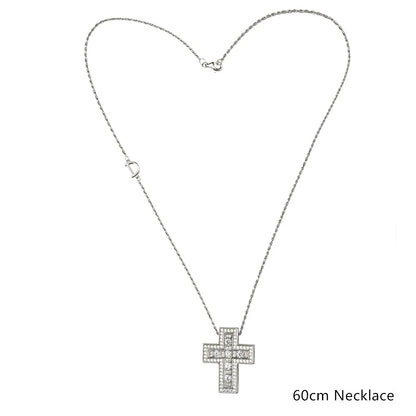 ANDYWEN 925 Sterling Silve Big Double Cross Pendant Long Chain Neckalce 2021 Korea Women High Quality D Twist Chain Jewelry Gift