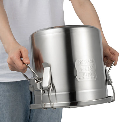 Bymaocar 12L 304 Stainless Steel Cereal Container Metal Kitchen Rice Oil Storage Bucket Airtight Durable, Corrosion Resistant