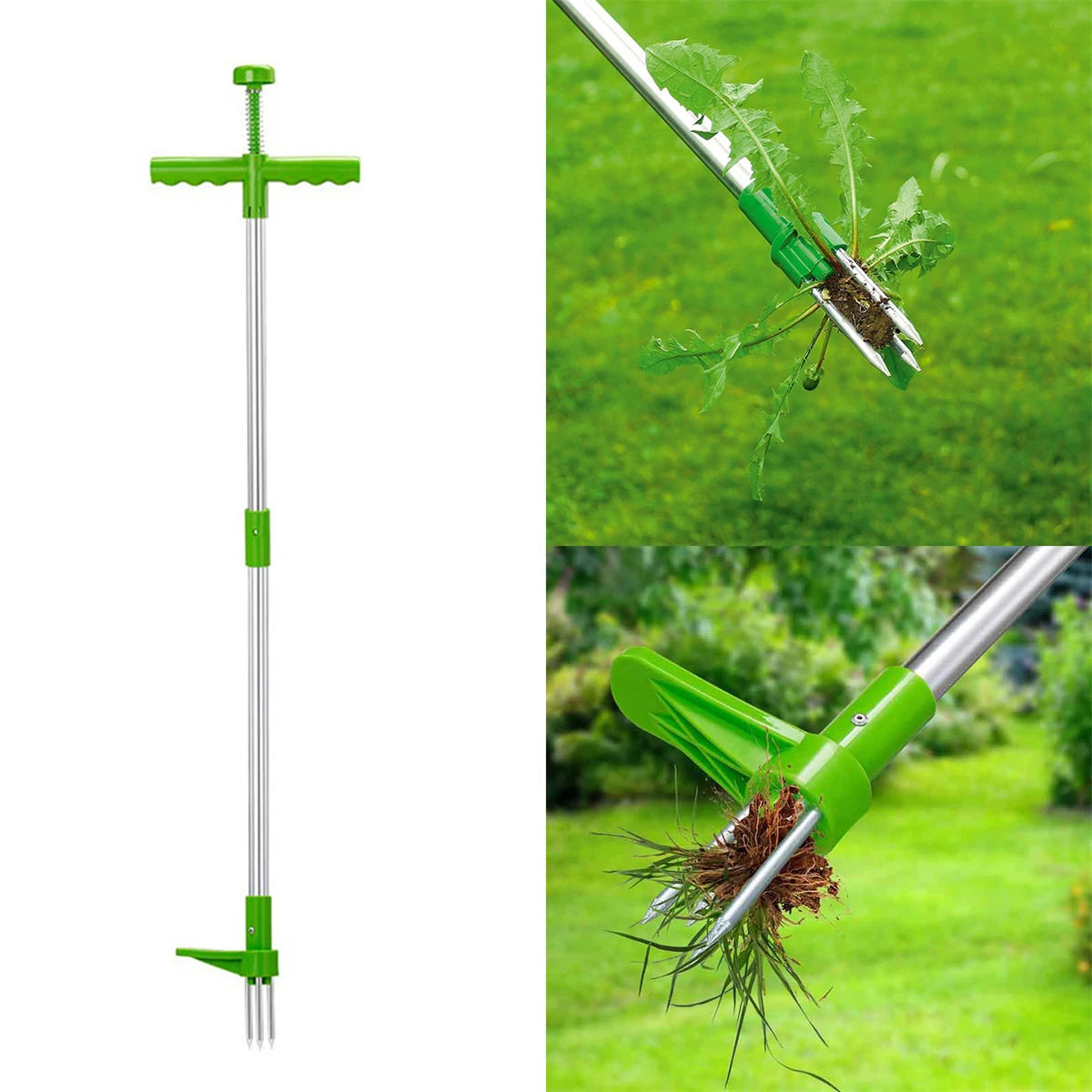105cm Long Handle Weed Remover Portable Garden Lawn Grass Plant Flower Root Remover Outdoor Yard Aluminum Stand Up Weed Puller