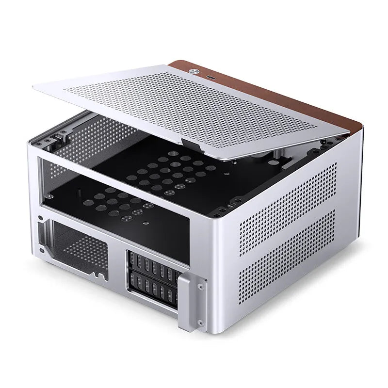JONSBO NV10 Chassis ITX MINI Full Aluminum Mesh Breathable Support 1U FLEX Power Supply Standing or Lying Desktop Computer Case