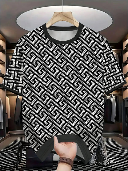 The new men's T-shirt for the summer of 2025 features a casual fashionable soft and breathable 3D pattern print