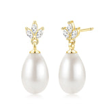 Oxtao Leaf & Pearl-Detail Drop Earrings — view 10