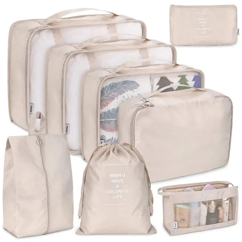 6/8Pcs Set Travel Bag Organizer Clothes Luggage Travel Organizer Blanket Shoes Organizers Bag Suitcase Pouch Packing Cubes