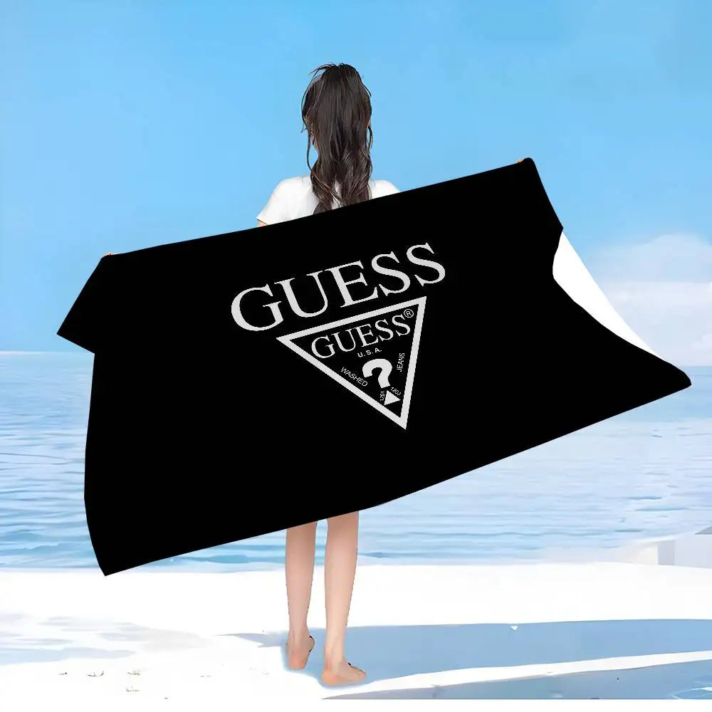 Fashion G-Guess-s Bath Towel Microfiber Soft Water Absorbing Breathable For Girl Kids Decorative Cartoon Beach Towel