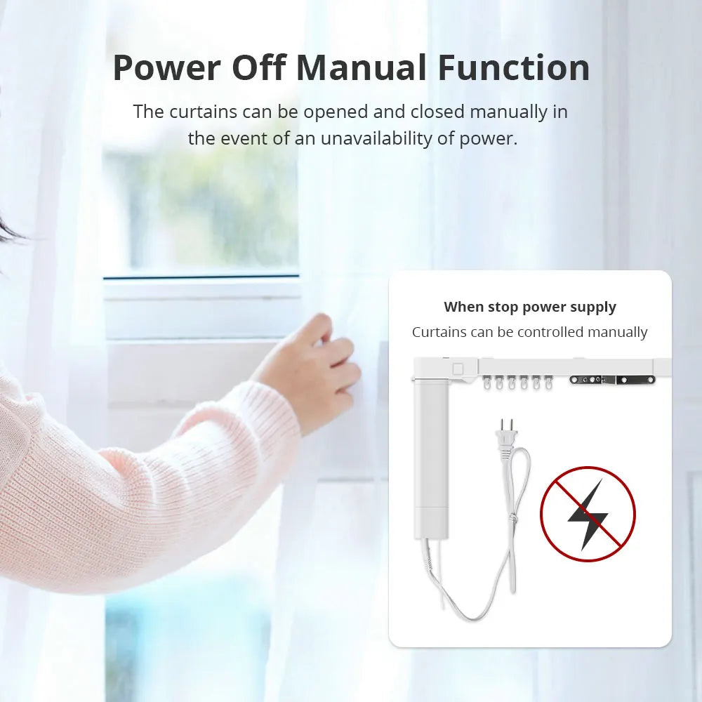 Zemismart Matter Over WiFi Smart Motorized Track Electric Slide Curtain Support HomeKit SmartThing Alexa Google Home APP Control