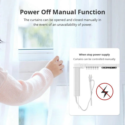 Zemismart Matter Over WiFi Smart Motorized Track Electric Slide Curtain Support HomeKit SmartThing Alexa Google Home APP Control