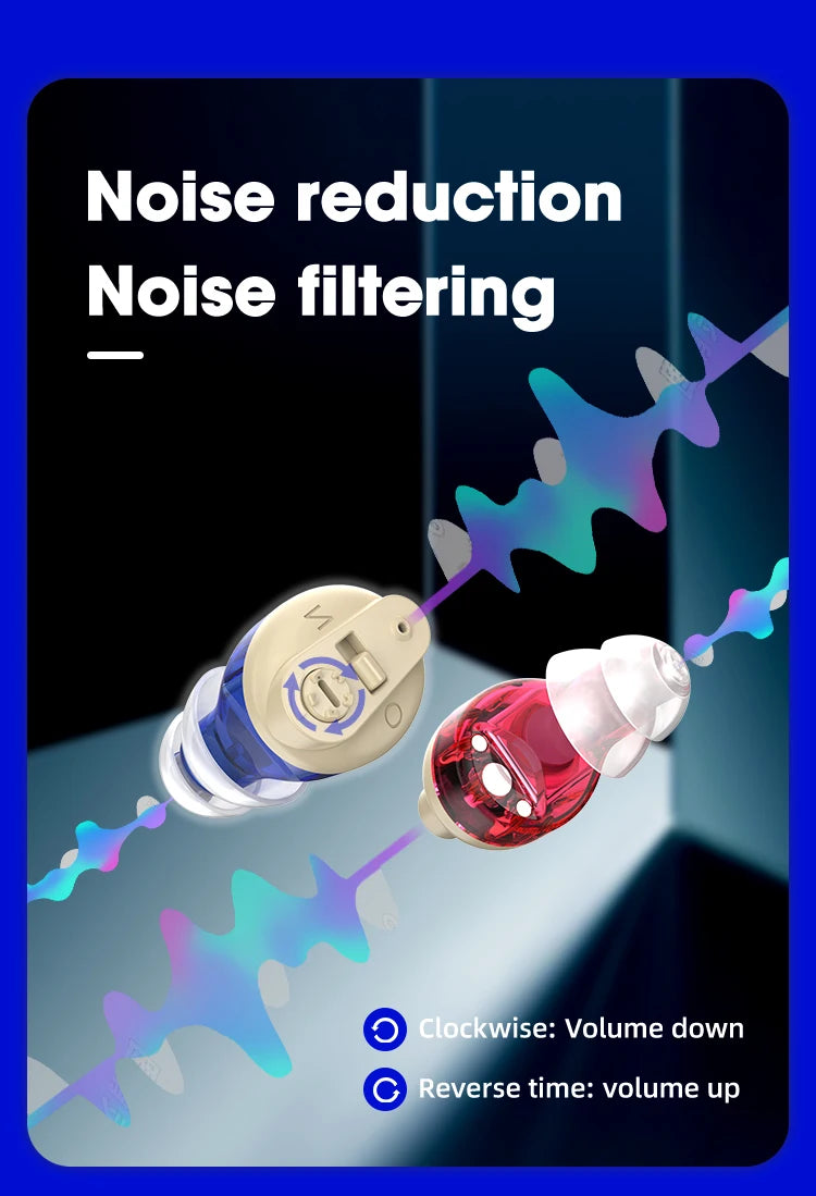 Multi-color Charging Long Life Portable Mini CIC Invisible Magnetic Rechargeable In-Ear Adjustable Hearing Aid For Deaf and Elde
