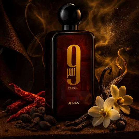 Afnan 9 PM Elixir Unisex Extrait de Parfum, 3.4 Fl. Oz, Lightweight and dura.bl.e
