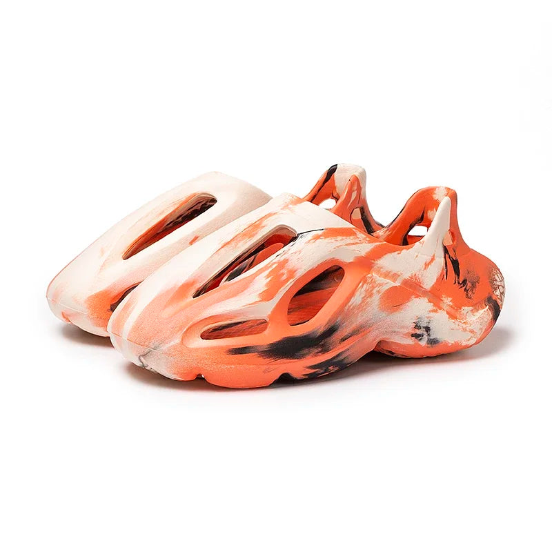Irregular colors Unisex Beach Sandals EVA Hollow Garden Shoes Tie-dyed Designer Hole Slippers Sneakers  Slip On Foam Runner