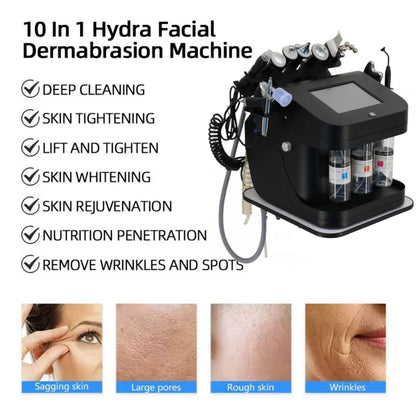 10in1Multifunction Facial Beauty Equipment Hydra Dermabrasion Oxygen Jet Peel Skin Cleaning Machine ProfessionalSalonUseforF