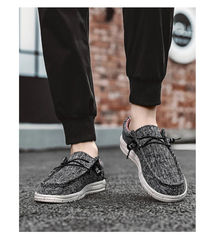 Brand Men Casual Shoes Fashion Denim Canvas Shoes Breathable Men Walking Flat Shoes Outdoor Large Size Light Men's Shoes Loafers