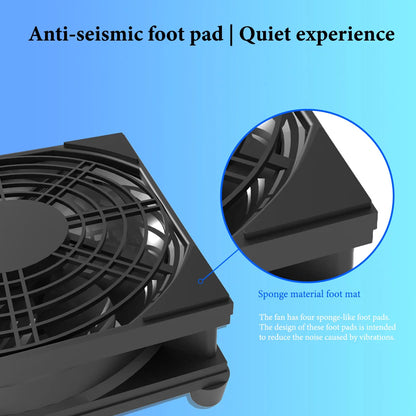 Home Router Cooling Fan For Ipad USB-Powered Silent Computer Fan 3-Speed Adjustable Silent  Fan Cooling with Controller