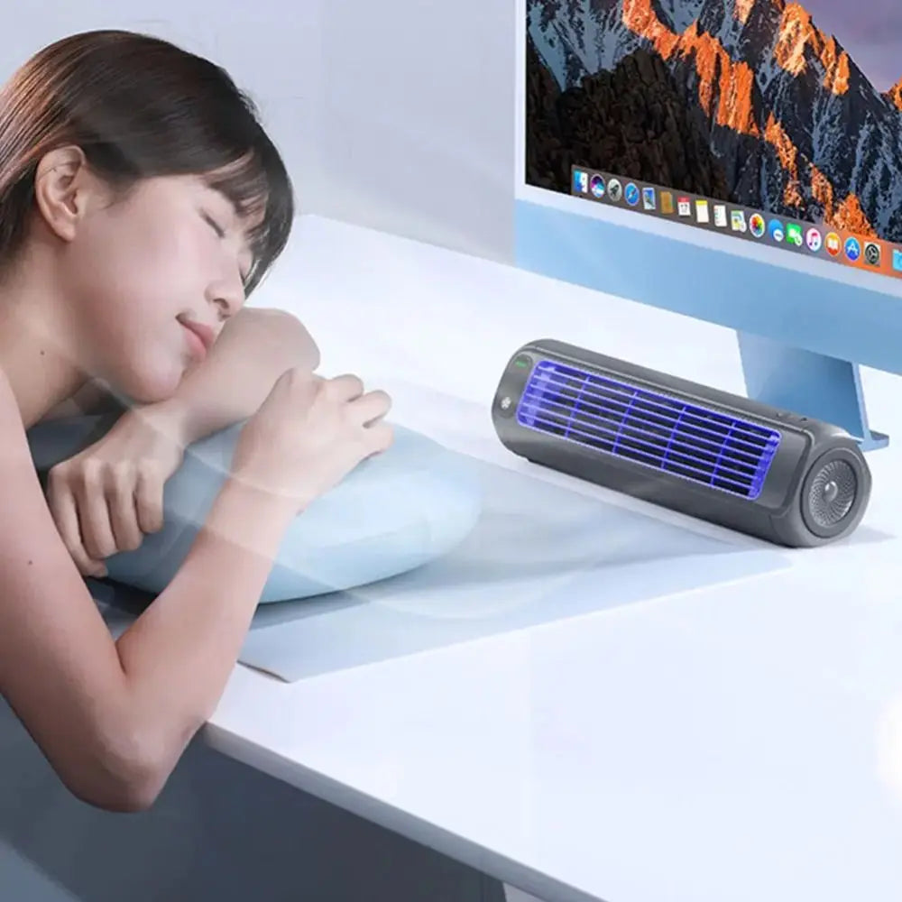 Portable 3 Speeds Tower Fan Rechargeable Non-drilling Desk Fan Quiet Standing Air Conditioning Fan Office