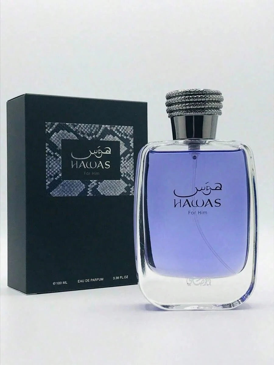 RASASI Hawas For Men Eau De Parfum Spray 100ML (3.4 Oz) - Long Lasting Arabian Perfume, Premium Perfume Men, Ideal for Special Occasions & Daily Elegance, A Bold and Captivating Fragrance