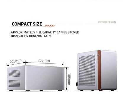 JONSBO NV10 Chassis ITX MINI Full Aluminum Mesh Breathable Support 1U FLEX Power Supply Standing or Lying Desktop Computer Case