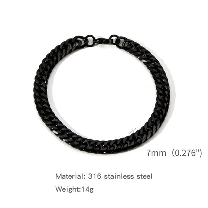 Gold Color Stainless Steel Cuban Chain Men's Bracelet Simple Retro Bracelet For Women Hip Hop Jewelry Trend Accessories Gift