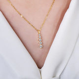 Oxtao Five-Stone Moissanite Pendant Necklace — view 5