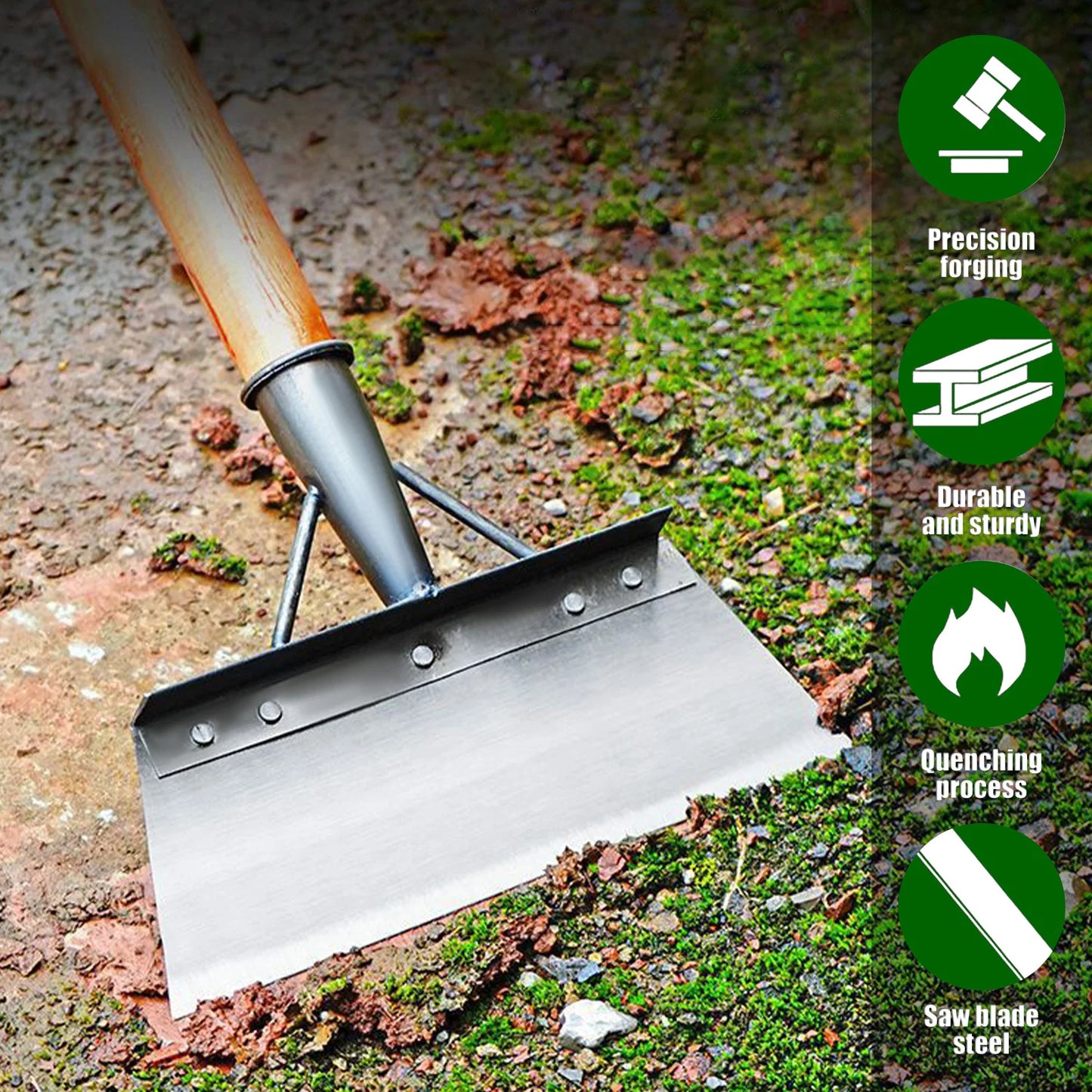 25/27/30cm Garden Shovel Heavy Duty Steel Multifunction Cleaning Spade Flat Shovel Sharp Planting Farm Weeding Tools with Gloves