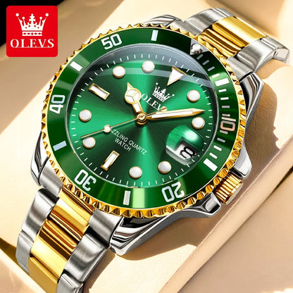 OLEVS Watches 5885 Mens Watch Original High Quality Quartz Watch Waterproof Luminous Calendar  Watches For Men Box Gifts Reloj