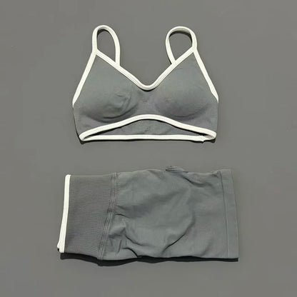 2Pcs HISTELLO Ignite Sculpt Sports Set Naked Feel Tummy Control Cross Bra Scrunch Hip Lifting Yoga Pilates Running Fitness Sets