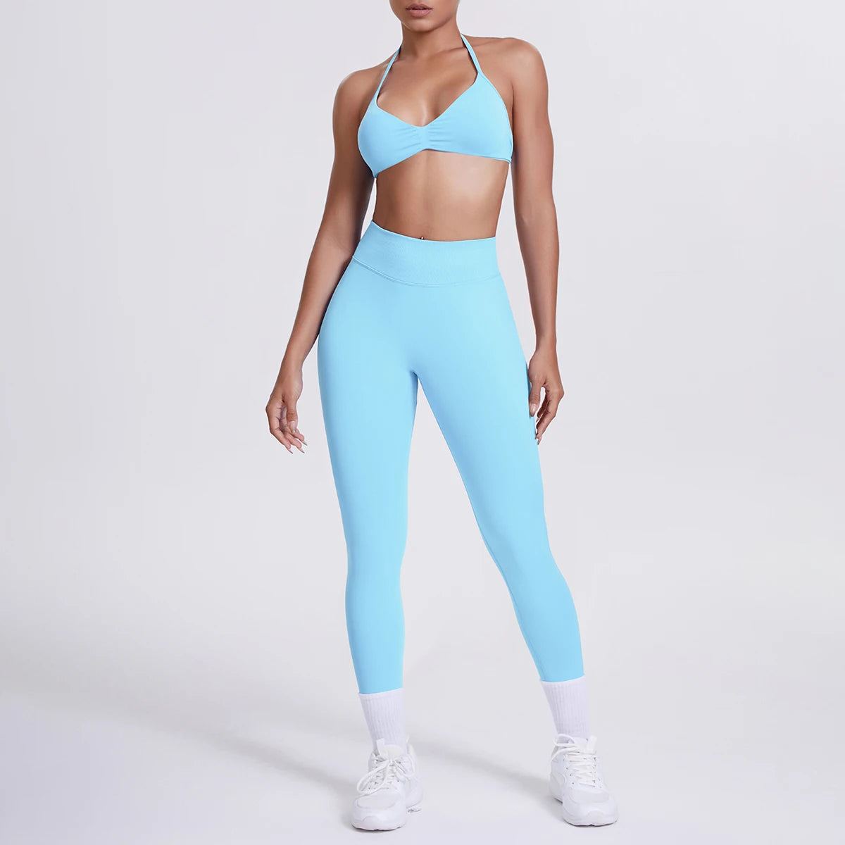 Women 2pcs Patchwork Sport Yoga Suit Training Sleeveless Sport Gym Tops Tummy Control Slimming Booty Leggings Yoga Suit Sports