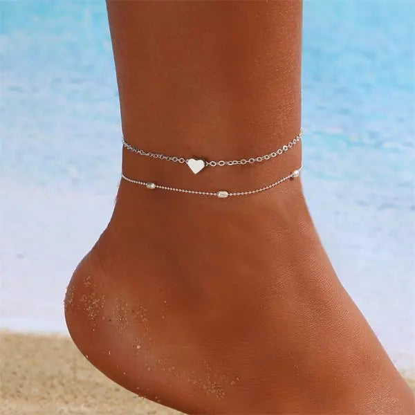 Summer New Daisy Flower Chain Anklets for Women Trendy Beach Starfish Shell Beads Anklet Bracelet On Leg Foot Chain Boho Jewelry