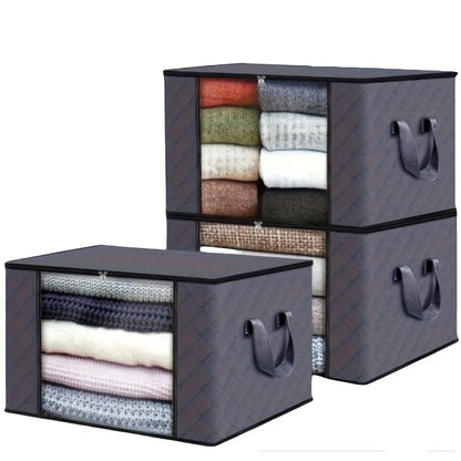 3pcs large capacity foldable fabric storage box, foldable blanket storage bag