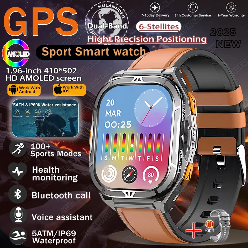 New For XIAOMI Sport Wristband Built-in GPS&Compass BT Call Smartwatch Altimeter Health Monitoring 3ATM Waterproof Swim Watches