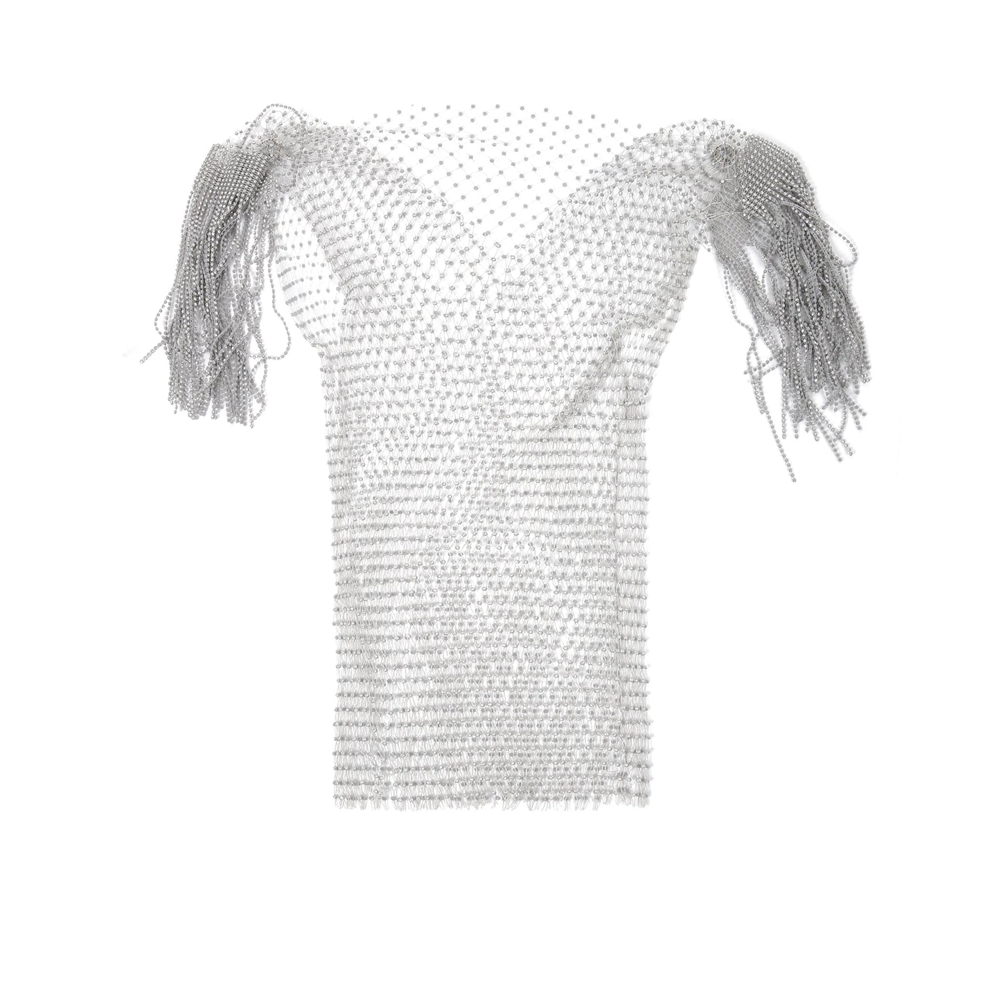 Tank Tops Shiny Rhinestone Fishnet Hollow Out Top Men Mesh See Through Tassel T-Shirt Man Party Clubwear Transparent Vest