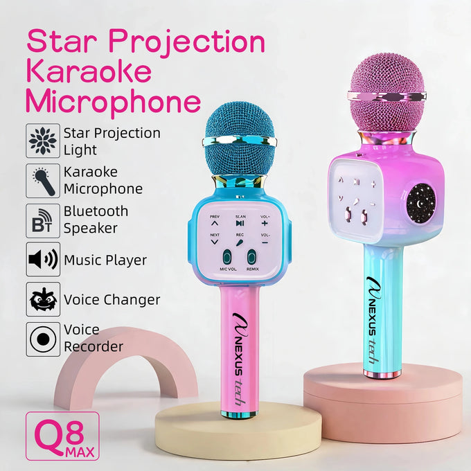 Kids' Star-Projection Karaoke Microphone — product image