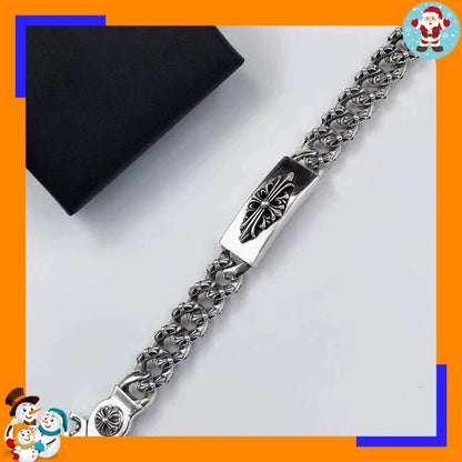 Bracelet Punk Cross Full Flower Domineering Old Sword Hip Hop Rock Fashion Thick Bracelet Men's