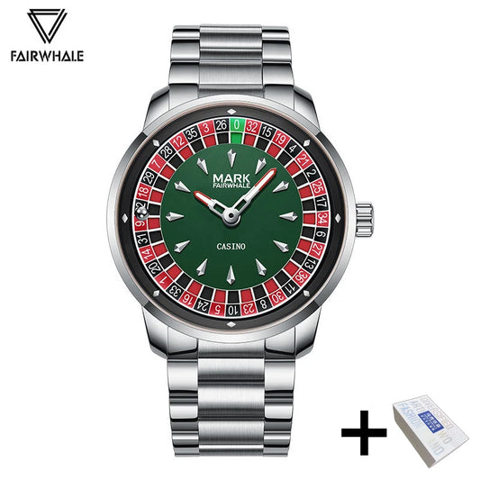 Mark Fairwhale Original Watch For Men Luxury Stainless Steel Clock Fashion Casual Fun Roulette Design Quartz Wristwatch 2025 New