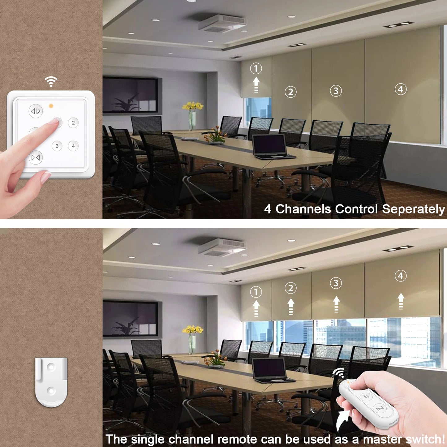 LoraTap 4th Tuya Roller Shutter Blinds Curtain Switch Remote Control Percentage Operate work with Google Home Alexa Smart Life