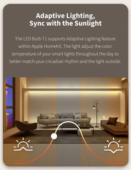 Aqara Smart LED Bulb T1 Tunable White Zigbee 3.0 E27 6500K 220-240V Bluetooth Smart home Light For Homekit Alice Google alexa