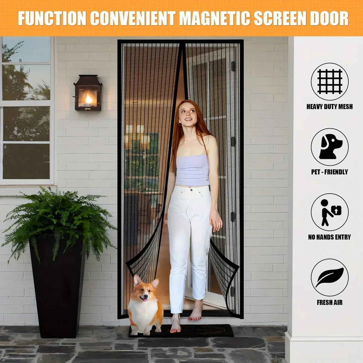 Mosquito-resistant Door Curtain Without Punching for Living Room Bedroom Dining Hands-free Mesh Partition To Prevent Insects