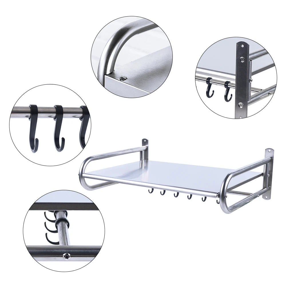Microwave Oven Rack Stainless Steel Microwave Oven Shelf Wall-Mounted Kitchen Shelf Kitchen Shelves Counter