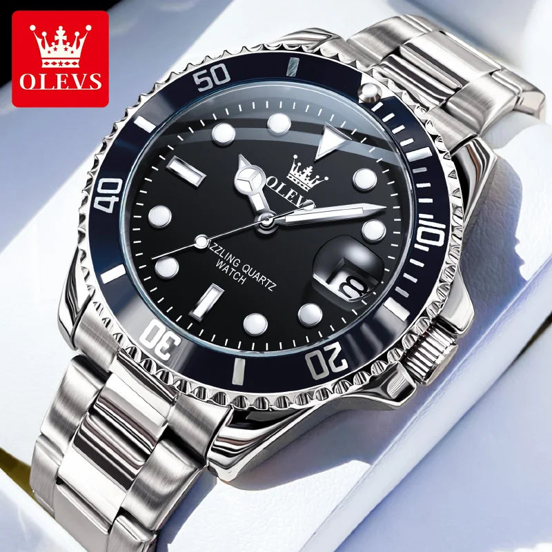 OLEVS Watches 5885 Mens Watch Original High Quality Quartz Watch Waterproof Luminous Calendar  Watches For Men Box Gifts Reloj