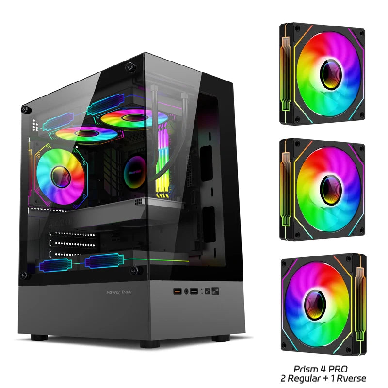 Power Train Illusionary Realm Computer Case M-ATX ITX Seaview Room Side Transparent Desktop Chassis Support 240 Water Cooler